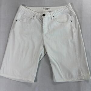 Riders by Lee White Denim Shorts Women Size 12 Mid Rise Stretch Casual Shorts